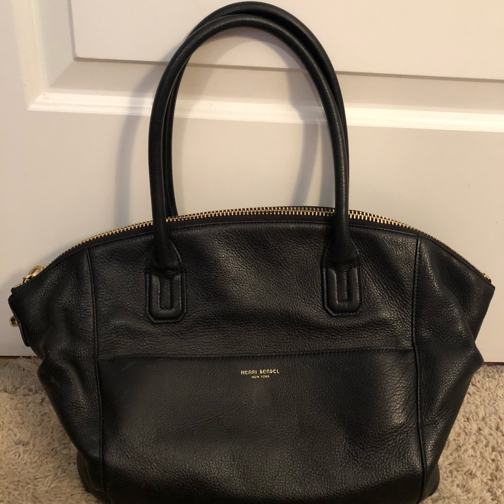 Henri Bendel black tote and wallet duo
